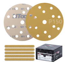 Set de disque abrasif auto-agrippant Ø150 mm NTools HMF 7 - 15 trous, anti-encrassement, boîte de 100