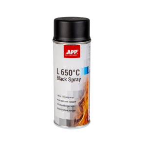 Peinture haute température noire en bombe APP L 650°C Black Spray - Résiste jusqu’à 650°C, sans primaire, 400 ml
