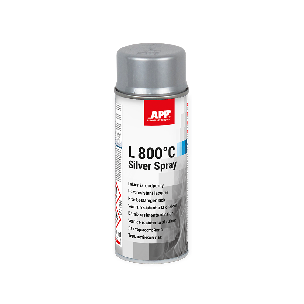 Peinture haute température argentée en bombe APP L 800°C Silver - Résiste jusqu’à 800°C, 400 ml