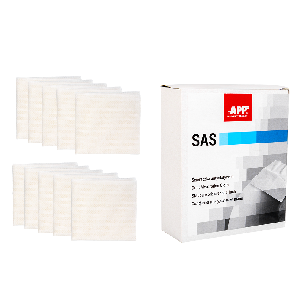 APP SAS Chiffon antistatique avec adhésif | Préparation de la carrosserie avant peinture métal | Lot de 10 pcs