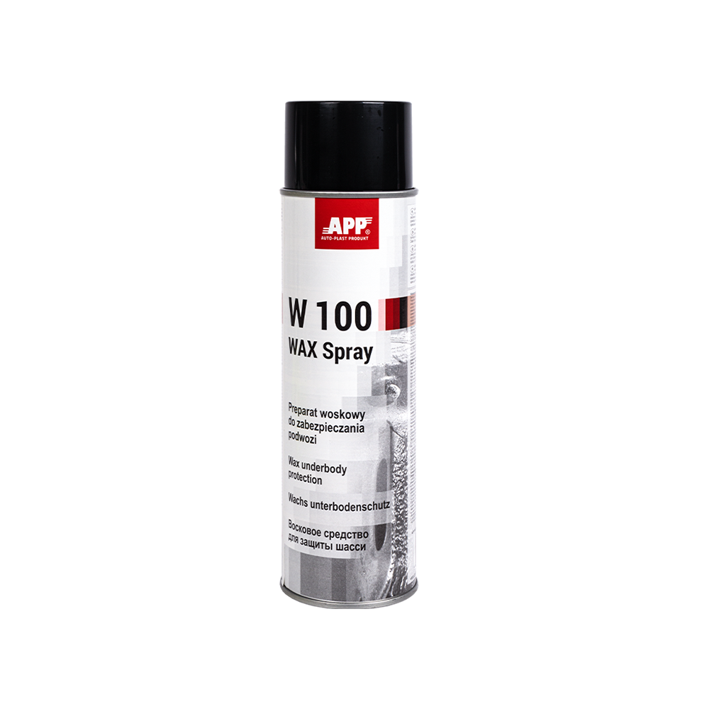Cire de protection en bombe pour soubassements APP W100 WAX Spray - Hydrofuge, réparation rapide, 500 ml