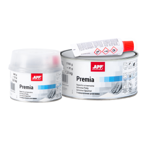 Mastic Polyester Universel pour reparation de plastique, metal et autres Jaune clair APP PREMIA 0,6kg