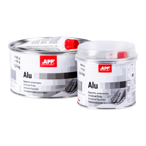 Mastic carrosserie voiture avec de la poussire d'aluminium Gris APP Alu 1,8kg