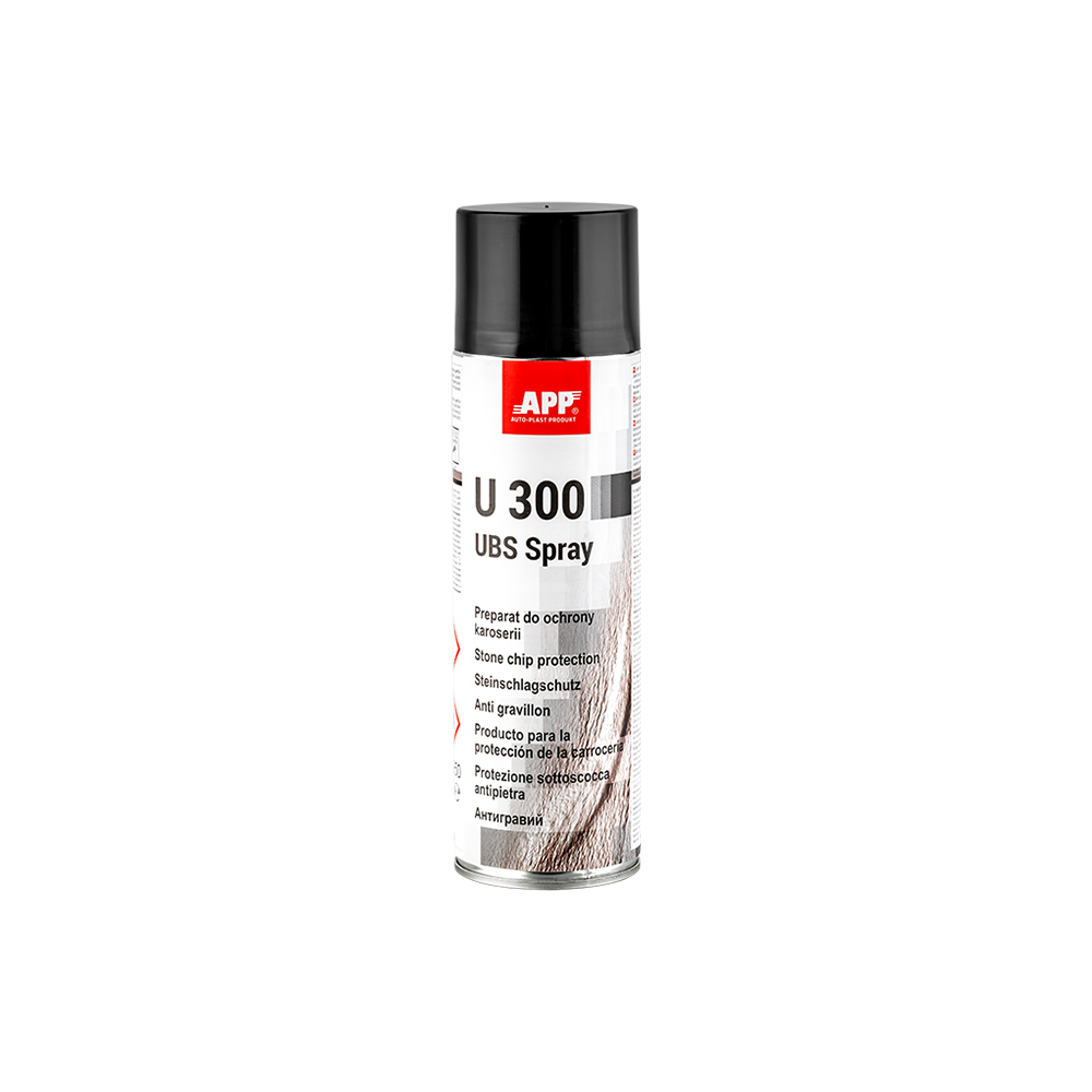 Anti gravillon antirouille en bombe noir pour carrosserie voiture APP U300 Spray 500ml