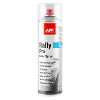 Vernis transparent en bombe incolore brillante APP Rally Pro - Peinture acrylique à base de résine synthétique modifiée, 600 ml