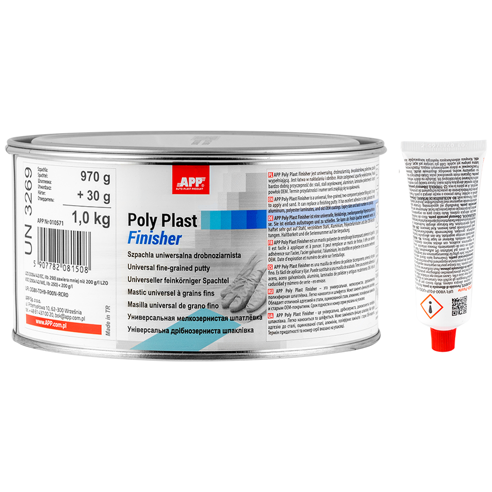 Mastic finition carrosserie bicomposant – APP Poly Plast Finisher