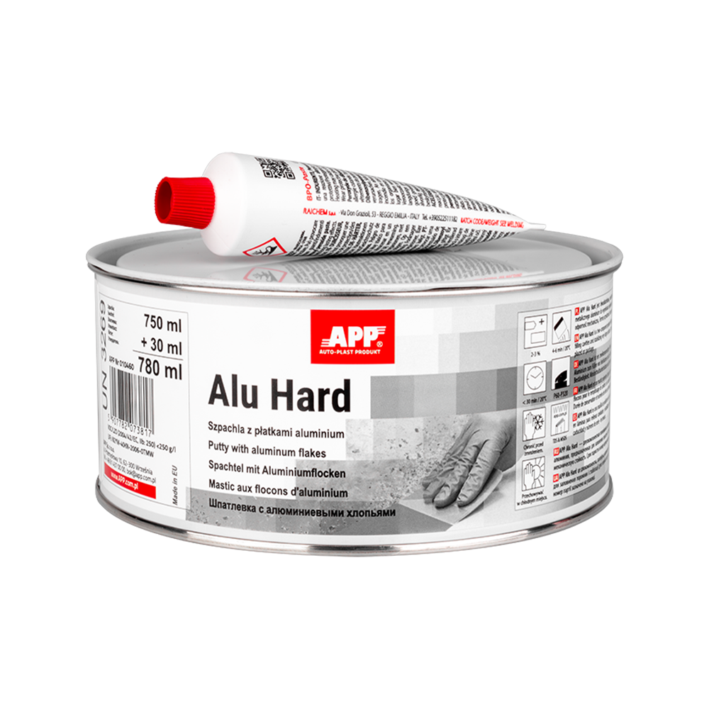 Mastic aluminium carrosserie 2K anti-corrosion – APP Alu Hard 0,75 L