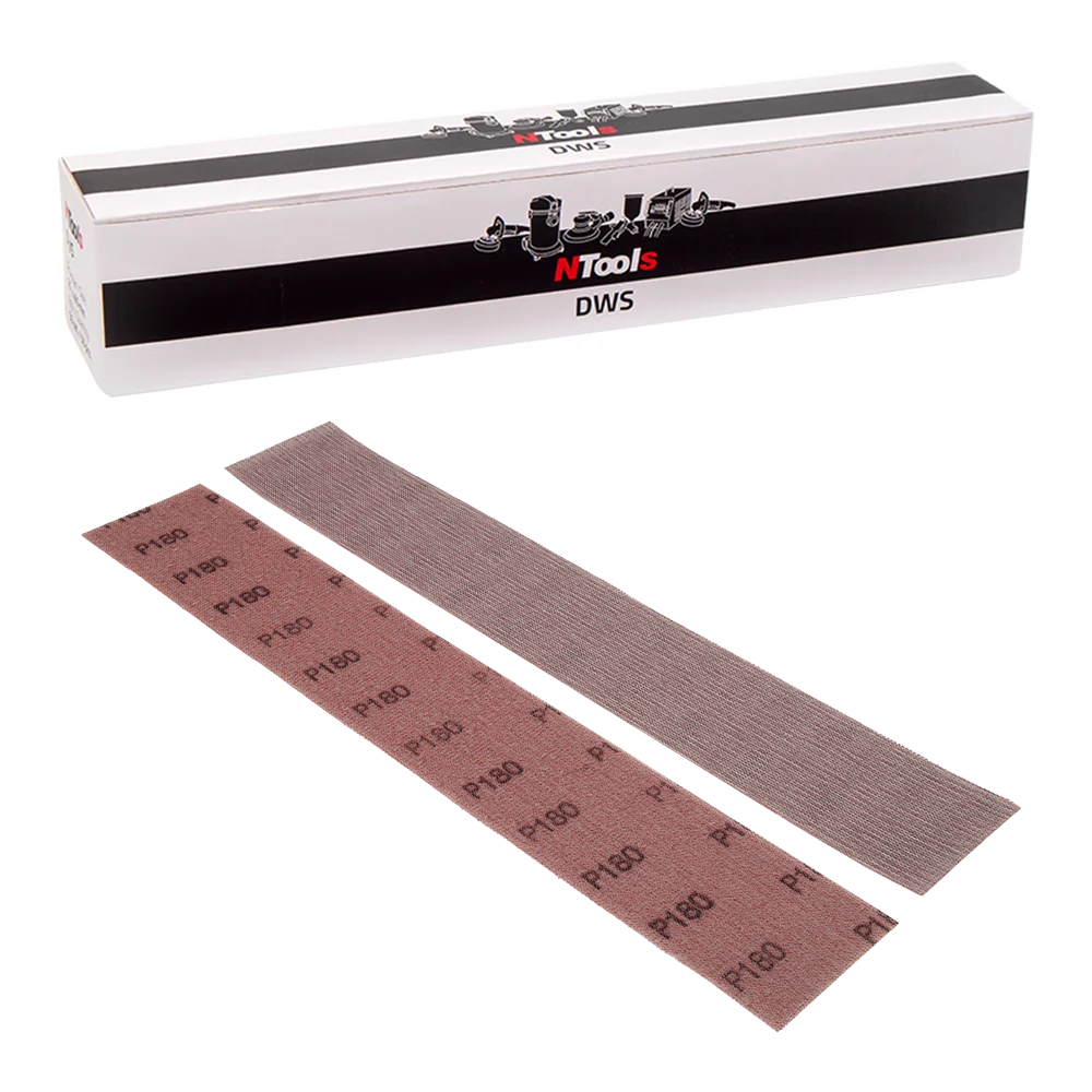 Bande abrasive en maille auto-agrippante NTools DWS - Compatible avec l’aspiration des poussières, 50 pcs