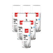 Lot de 6 Bombe de peinture blanche maté APP Rally 400 - Peinture acrylique, 400 ml