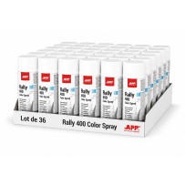 Lot de 36 Bombe de peinture blanche maté APP Rally 400 - Peinture acrylique, 400 ml