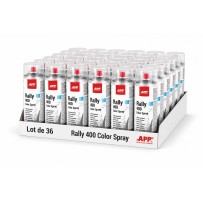 Lot de 36 Vernis transparent en bombe incolore brillante APP Rally 400 - Peinture acrylique, 400 ml