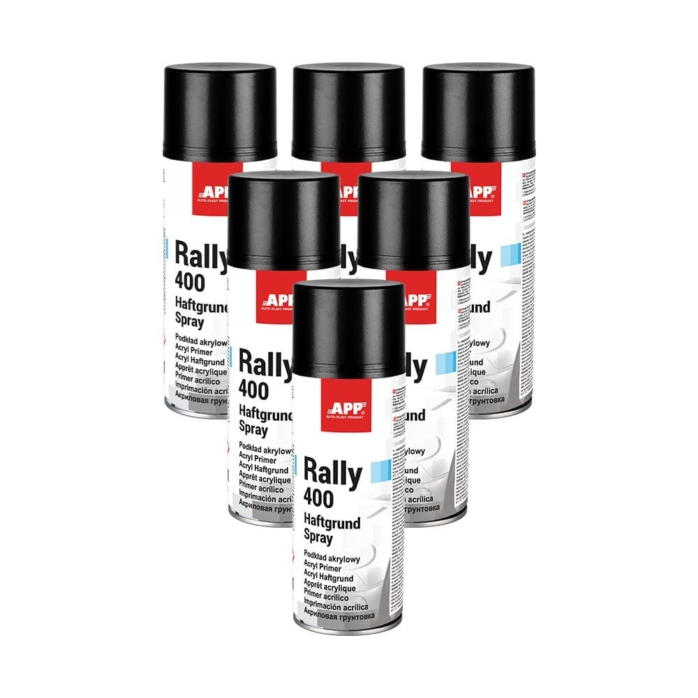 Lot de Apprêt acrylique en bombe APP Rally 400 Haftgrund - Forte adhérence, facile à poncer, 400 ml