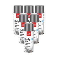 Lot de 6 Apprêt acrylique gris en bombe APP Rally 400 Haftgrund - Forte adhérence, facile à poncer, 400 ml