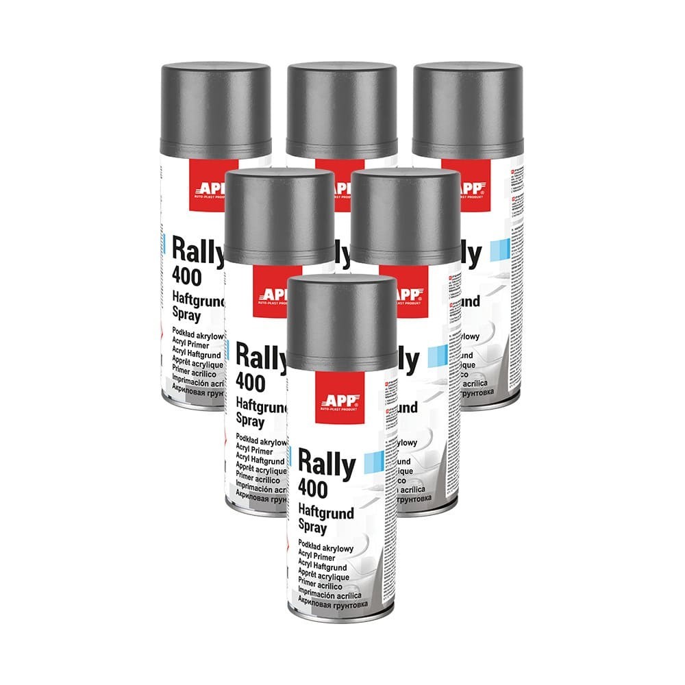 Lot de Apprêt acrylique en bombe APP Rally 400 Haftgrund - Forte adhérence, facile à poncer, 400 ml