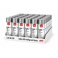 Lot de 36 Apprêt acrylique gris en bombe APP Rally 400 Haftgrund - Forte adhérence, facile à poncer, 400 ml