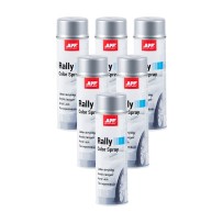 Lot de 6 Bombe de peinture argentée pour jantes brillante APP Rally - Peinture acrylique, 500 ml