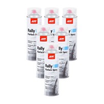 Lot de 6 Vernis transparent en bombe incolore brillante APP Rally - Peinture acrylique, 500 ml