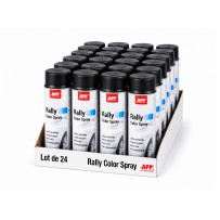Lot de 24 Bombe de peinture noire maté APP Rally - Peinture acrylique, 500 ml