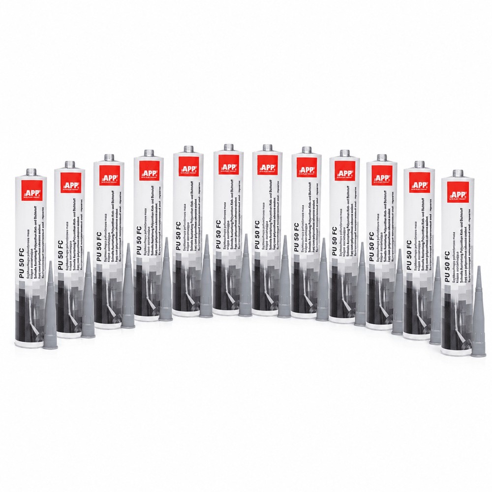 Lot de Colle mastic polyuréthane APP PU 50 FC - Prise rapide, en cartouche, 310 ml
