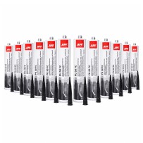 Lot de 12 Colle mastic polyuréthane noir APP PU 50 FC - Prise rapide, en cartouche, 310 ml