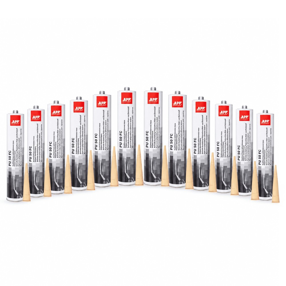 Lot de Colle mastic polyuréthane APP PU 50 FC - Prise rapide, en cartouche, 310 ml