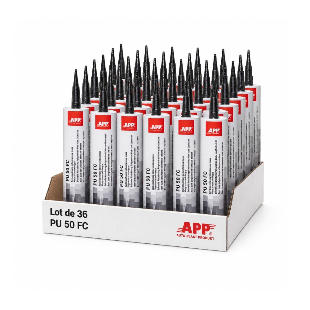 Lot de Colle mastic polyuréthane APP PU 50 FC - Prise rapide, en cartouche, 310 ml