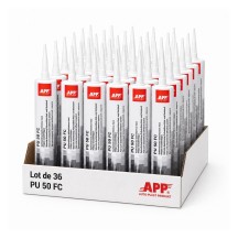 Lot de Colle mastic polyuréthane APP PU 50 FC - Prise rapide, en cartouche, 310 ml