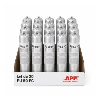 Lot de 20 Mastic-colle polyuréthane gris pour carrosserie APP PU 50 FC - Prise rapide, sachet, 600 ml