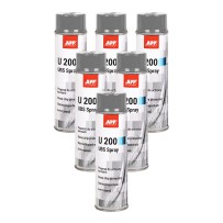 Lot de 6 Protection anti-gravillon en bombe gris APP U200 UBS Spray - Pour bas de caisse et carrosserie, 500 ml