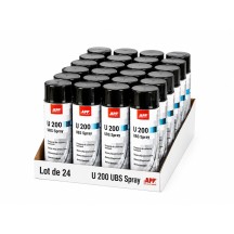 Lot de Protection anti-gravillon en bombe APP U200 UBS Spray - Pour bas de caisse et carrosserie, recouvrable, 500 ml