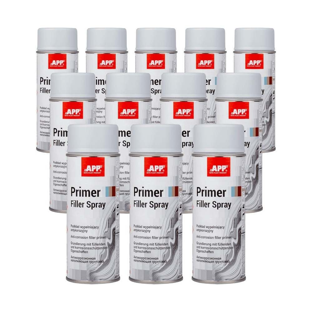 Lot de Apprêt garnissant anticorrosion en bombe APP Primer Filler - Adhérence multi-supports, séchage rapide, 400 ml