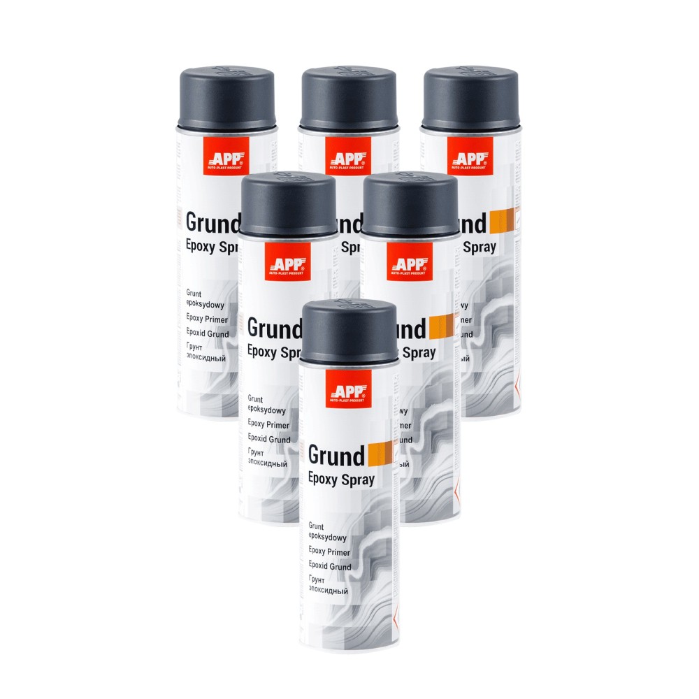 Lot de Apprêt époxy en bombe APP Grund Epoxy - Protection anticorrosion, forte adhérence, 500 ml