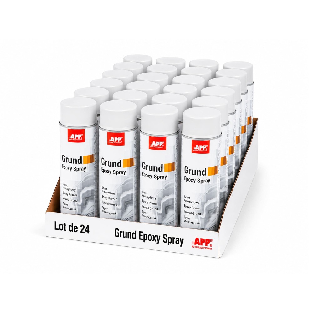 Lot de Apprêt époxy en bombe APP Grund Epoxy - Protection anticorrosion, forte adhérence, 500 ml
