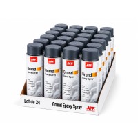 Lot de 24 Apprêt époxy en bombe gris foncé APP Grund Epoxy - Protection anticorrosion, forte adhérence, 500 ml
