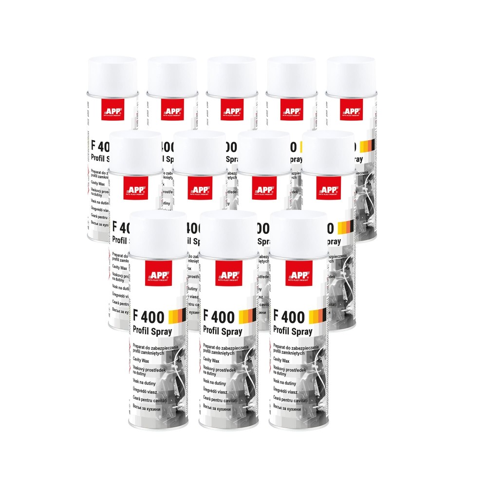 Lot de Cire pour corps creux en bombe APP F400 Profil Spray - Protection anti-rouille, hydrofuge, 500 ml