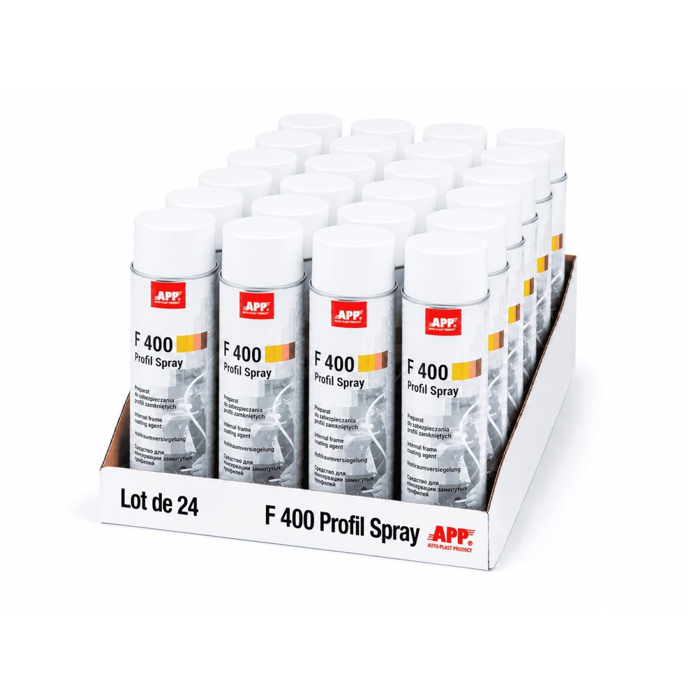 Lot de Cire pour corps creux en bombe APP F400 Profil Spray - Protection anti-rouille, hydrofuge, 500 ml
