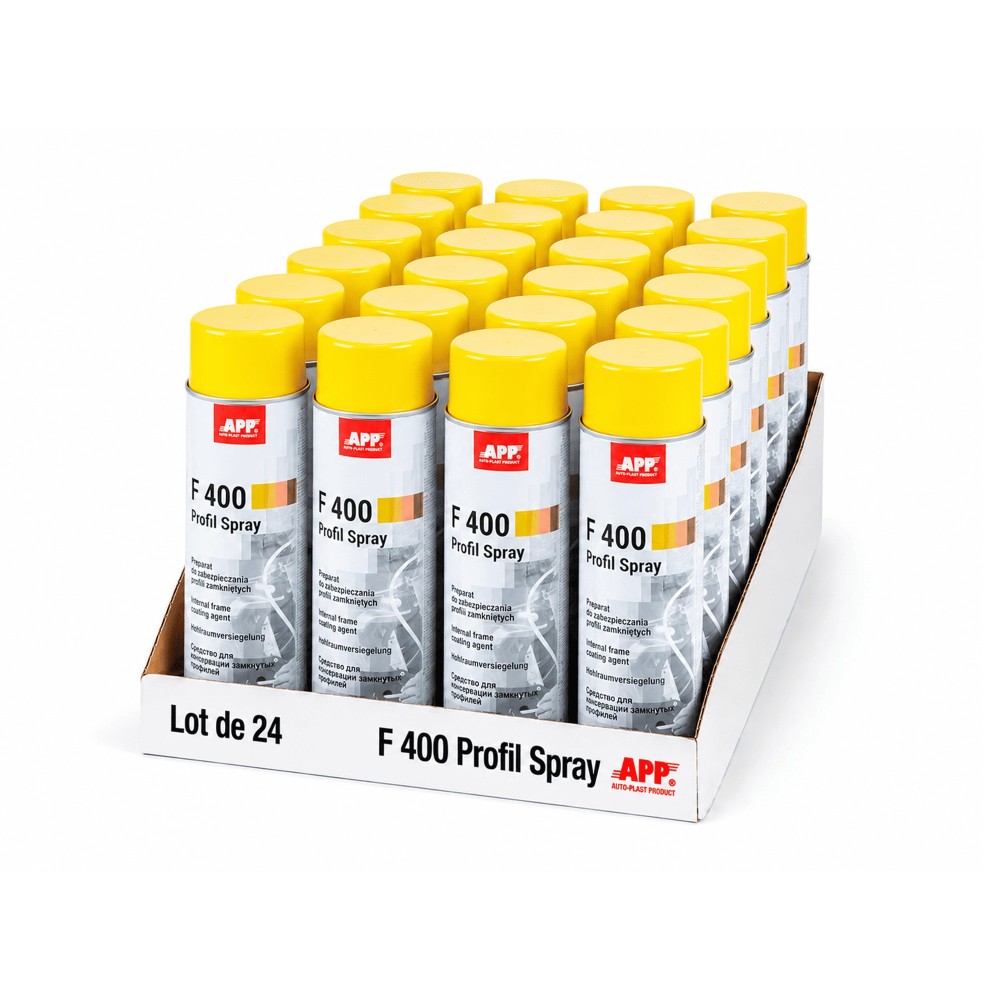 Lot de Cire pour corps creux en bombe APP F400 Profil Spray - Protection anti-rouille, hydrofuge, 500 ml