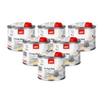 Lot de 6 Mastic APP Poly Plast - Grain moyen et souplesse moyenne, pour carrosserie voiture, 0,2 kg