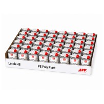 Lot de 48 Mastic APP Poly Plast - Grain moyen et souplesse moyenne, pour carrosserie voiture, 0,2 kg