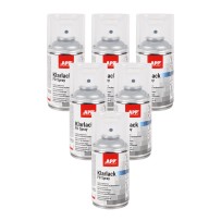 Lot de 6 Vernis 2K transparent incolore en bombe APP Klarlack FD - Pour les phares de voiture, 200 ml