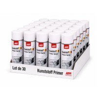 Lot de 30 Primaire d’adhérence pour plastiques argent APP Kunststoff Primer - Mouillé sur mouillé, prêt à l’emploi, 400 ml
