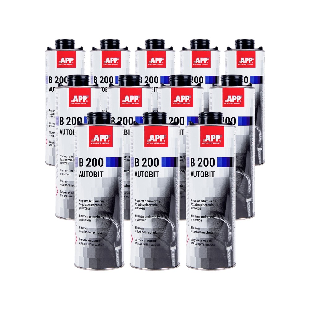 Lot de 12 Protection bitumineuse pour soubassements APP B200 - Antigravillon, insonorisante,  1 L