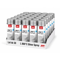 Lot de 30 Peinture haute température argentée en bombe APP L 800°C Silver - Résiste jusqu’à 800°C, 400 ml