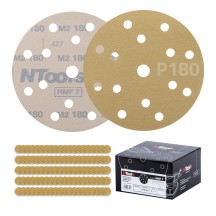 Set de disque abrasif auto-agrippant Ø150 mm NTools HMF 7 - 15 trous, anti-encrassement, boîte de 100