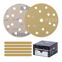 Set de disque abrasif auto-agrippant Ø150 mm NTools HMF 7 - 15 trous, anti-encrassement, boîte de 100