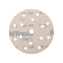 Set de disque abrasif auto-agrippant Ø150 mm NTools HMF 7 - 15 trous, anti-encrassement, boîte de 100