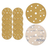Disque abrasif auto-agrippant Ø150 mm NTools HMF 7 - 15 trous, anti-encrassement, lot de 10