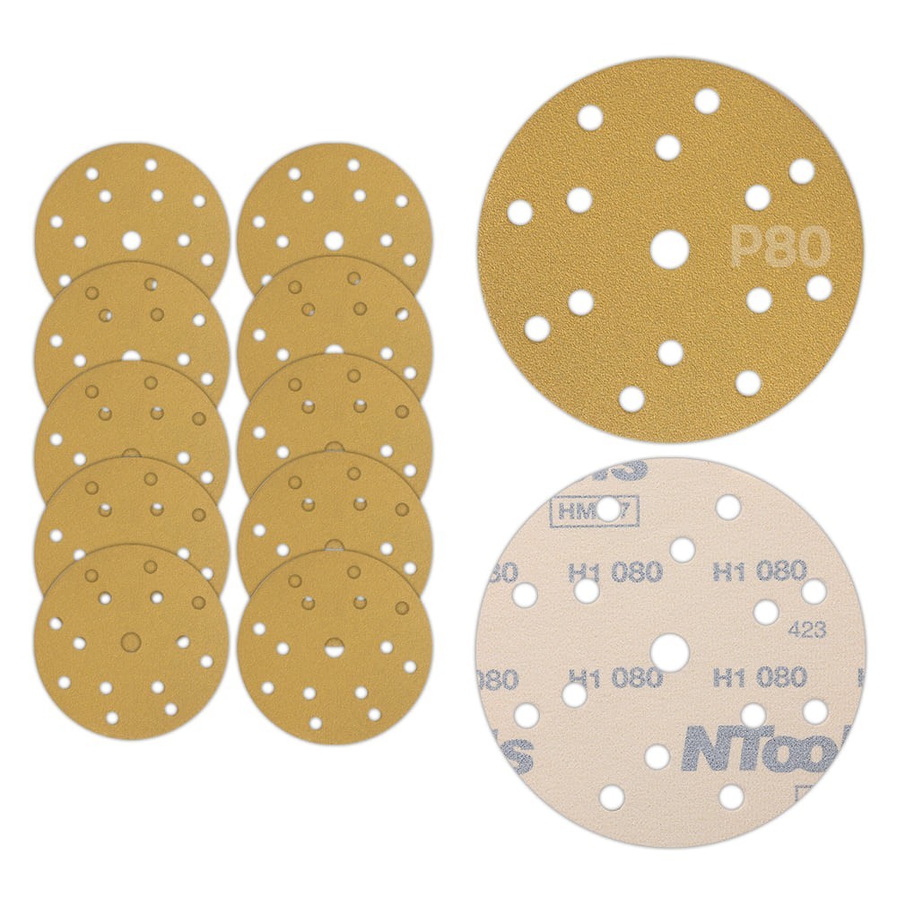 Disque abrasif auto-agrippant Ø150 mm NTools HMF 7 - 15 trous, anti-encrassement, lot de 10