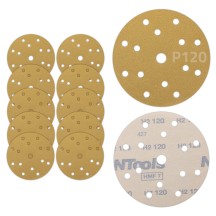 Disque abrasif auto-agrippant Ø150 mm NTools HMF 7 - 15 trous, anti-encrassement, lot de 10