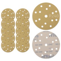 Disque abrasif auto-agrippant Ø150 mm NTools HMF 7 - 15 trous, anti-encrassement, lot de 10